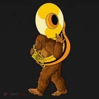 Bigfoot playing sousaphone instrument tuba Doggie Tank thumb 4