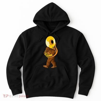 Bigfoot playing sousaphone instrument tuba Hoodie