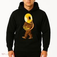 Bigfoot playing sousaphone instrument tuba Hoodie thumb 2