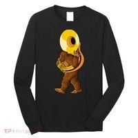 Bigfoot playing sousaphone instrument tuba Long Sleeve Shirt thumb 0