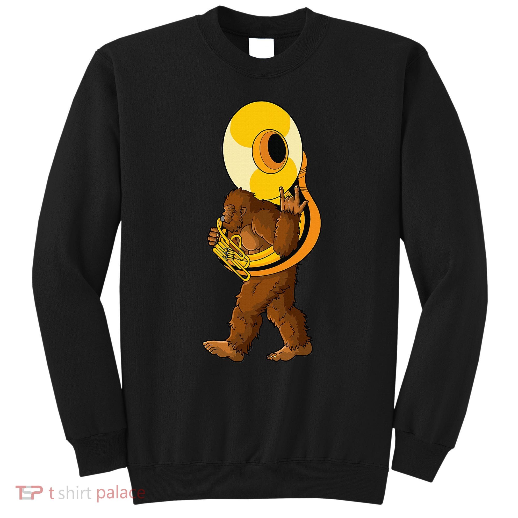 Bigfoot playing sousaphone instrument tuba Sweatshirt