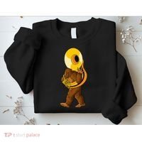 Bigfoot playing sousaphone instrument tuba Sweatshirt thumb 2