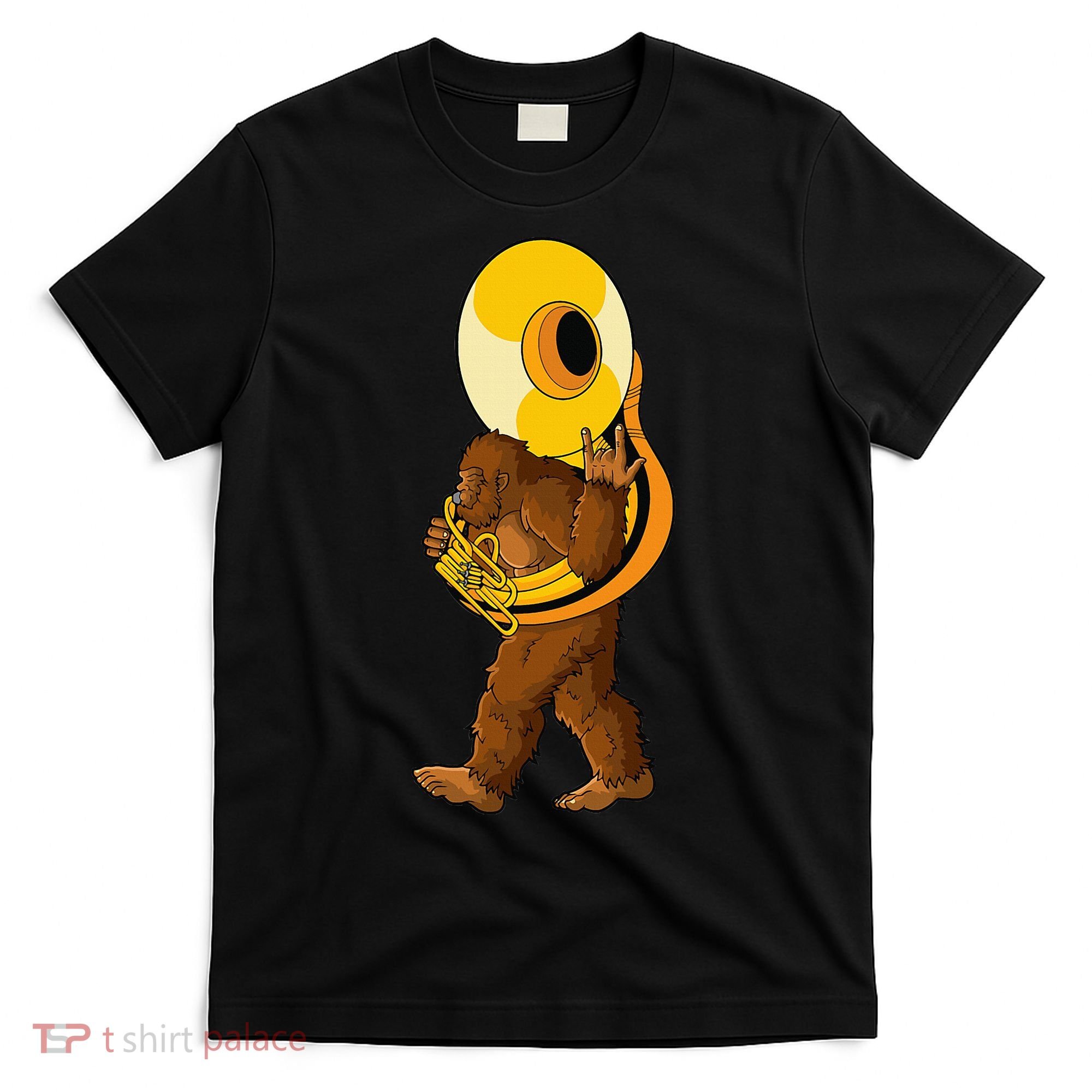 Bigfoot playing sousaphone instrument tuba T-Shirt