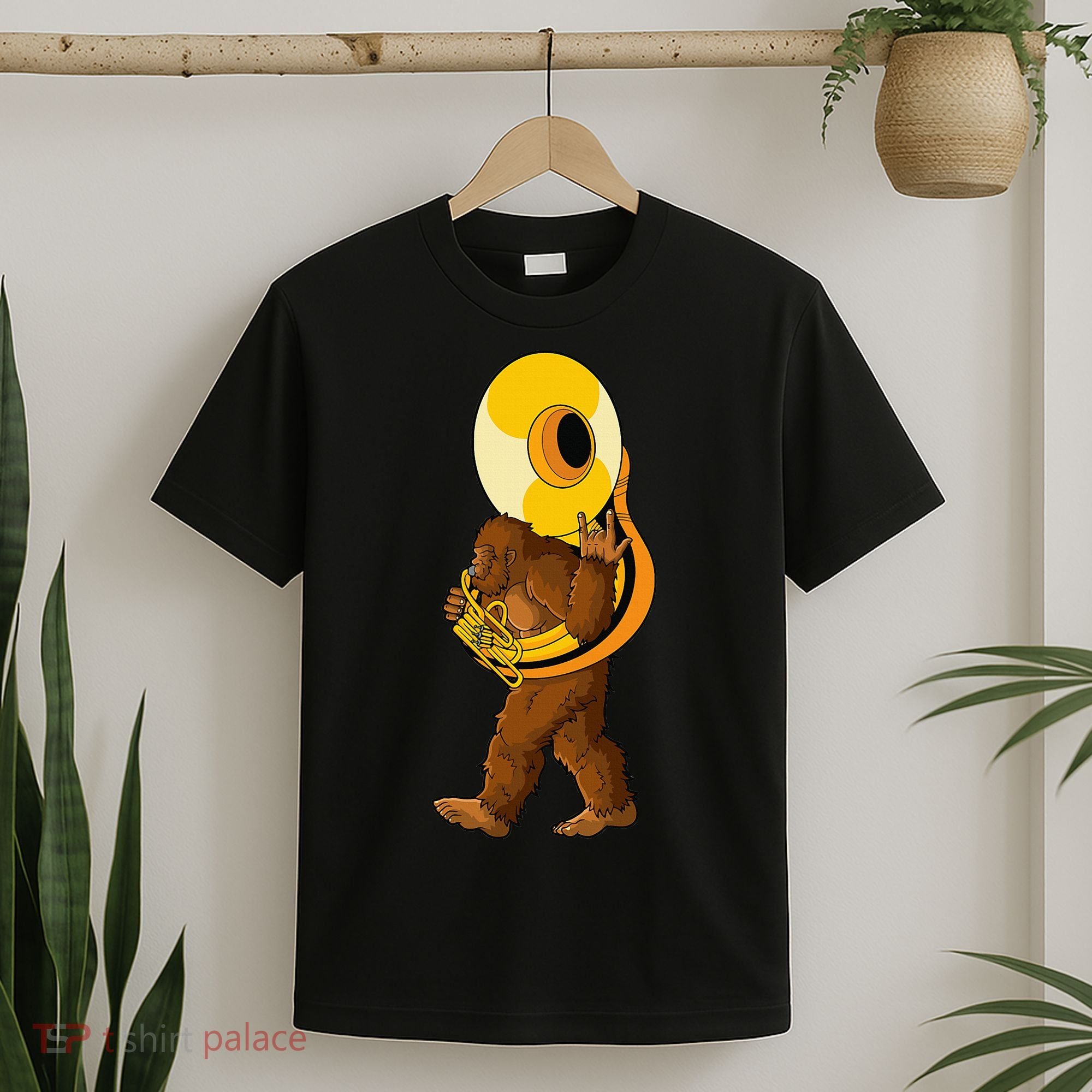 Bigfoot playing sousaphone instrument tuba T-Shirt
