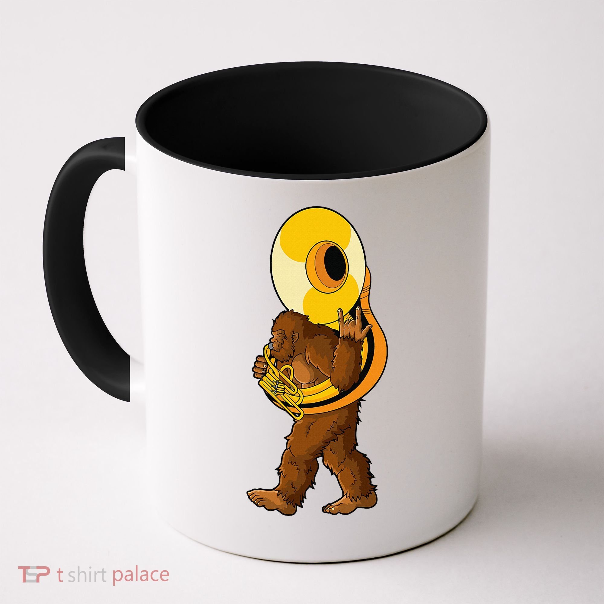 Bigfoot playing sousaphone instrument tuba Coffee Mug