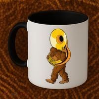 Bigfoot playing sousaphone instrument tuba Coffee Mug thumb 2