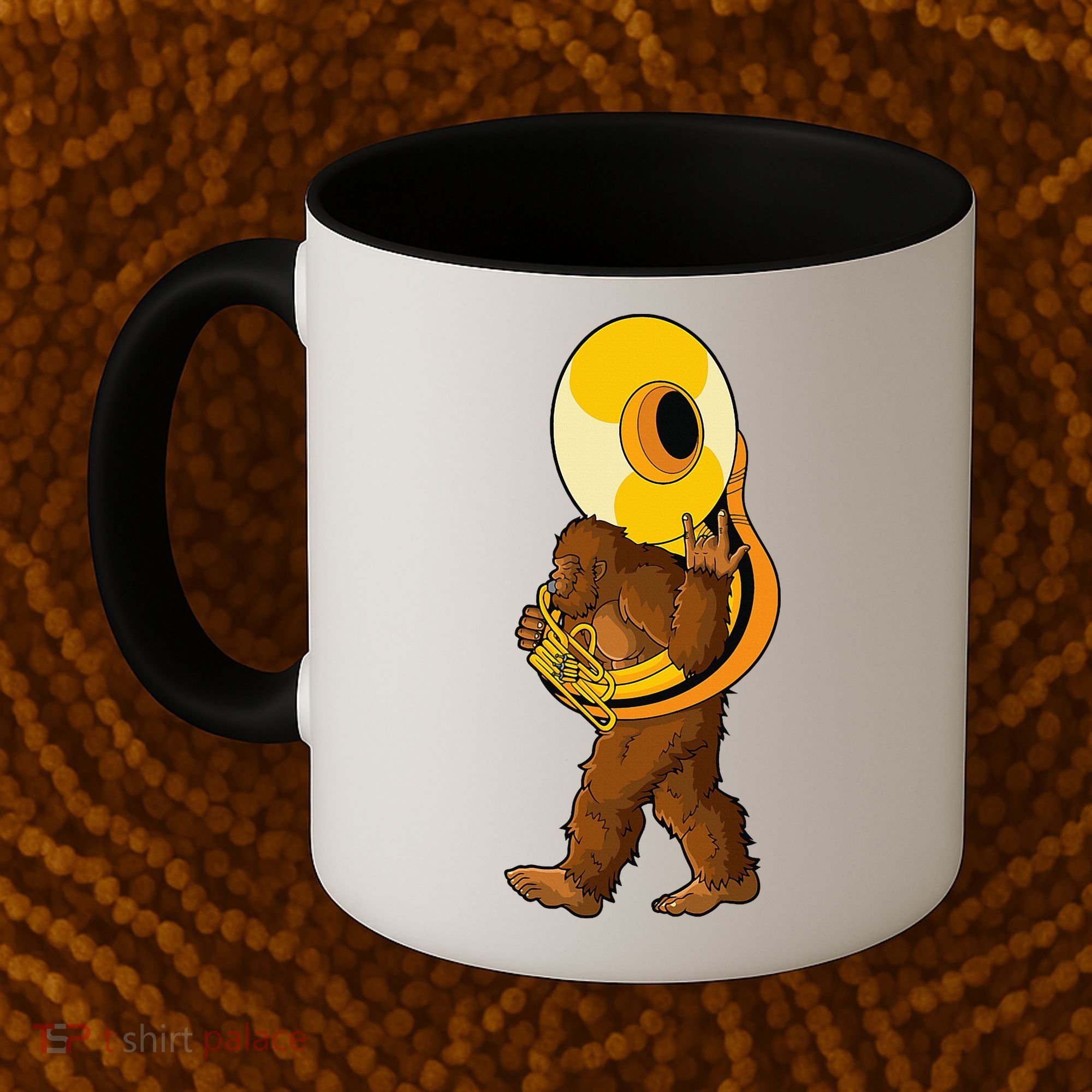 Bigfoot playing sousaphone instrument tuba Coffee Mug