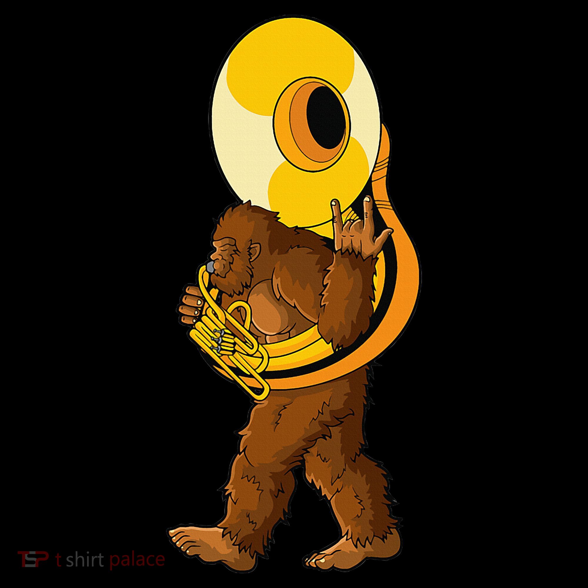 Bigfoot playing sousaphone instrument tuba Coffee Mug