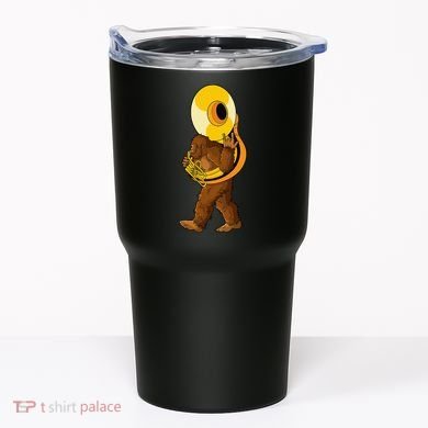 Bigfoot playing sousaphone instrument tuba Tumbler