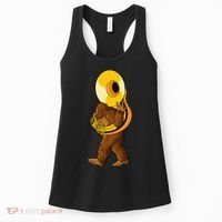 Bigfoot playing sousaphone instrument tuba Women's Tank Top thumb 0