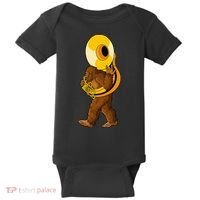 Bigfoot playing sousaphone instrument tuba Baby Bodysuit thumb 0