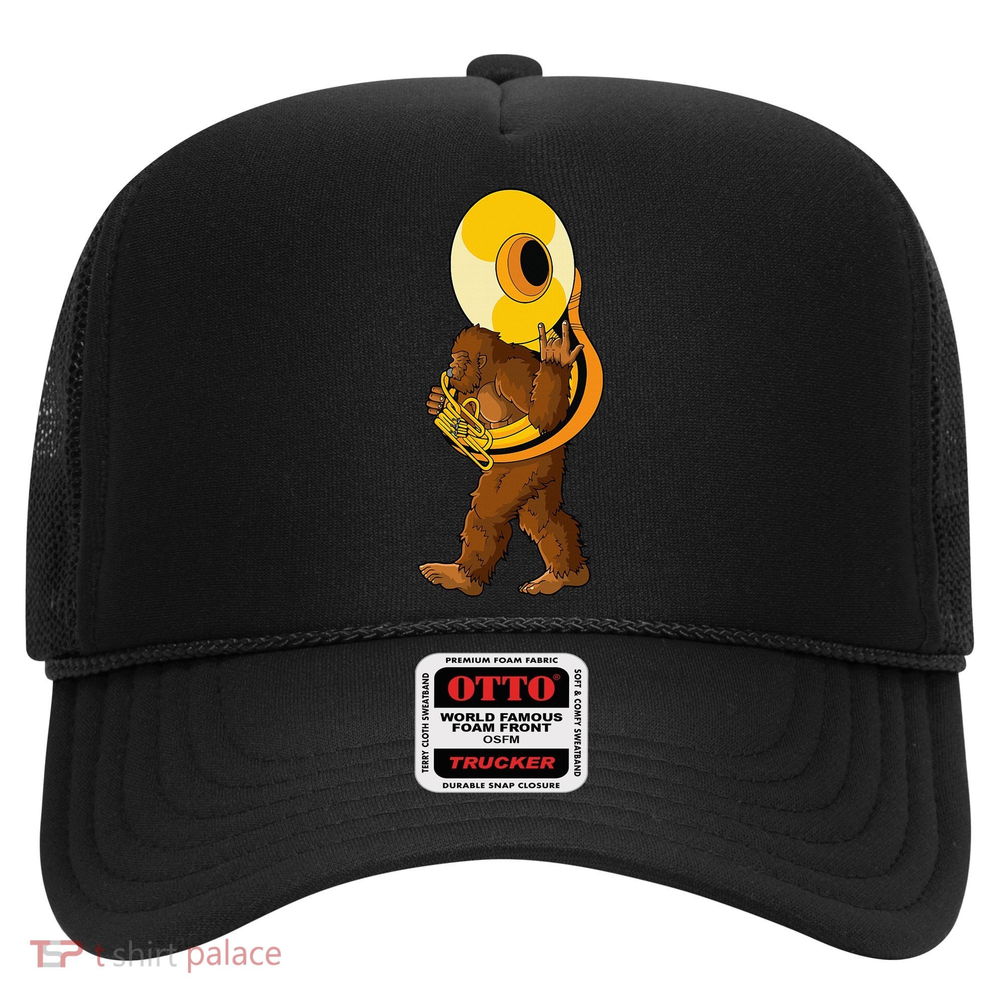 Bigfoot playing sousaphone instrument tuba Hat