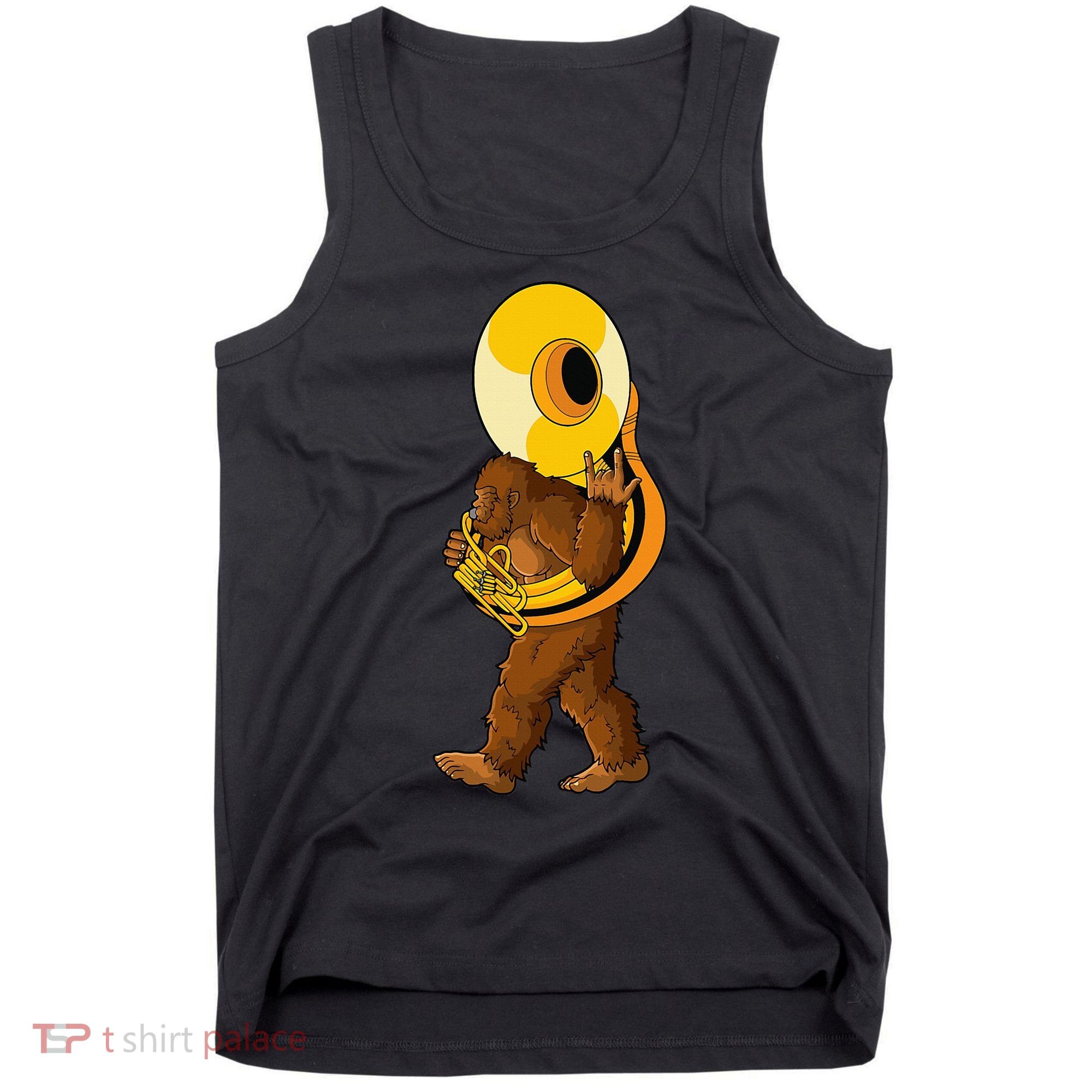Bigfoot playing sousaphone instrument tuba Tank Top