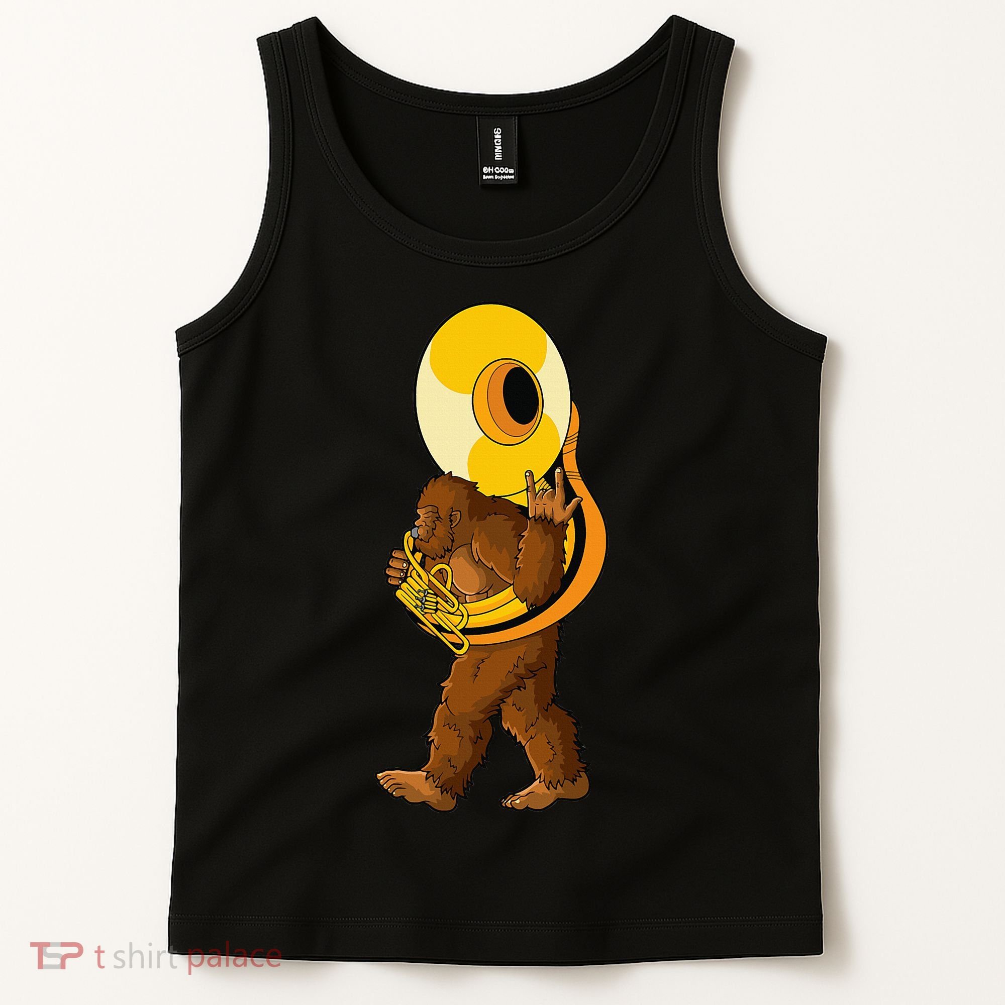 Bigfoot playing sousaphone instrument tuba Tank Top