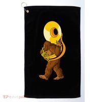 Bigfoot playing sousaphone instrument tuba Golf Towel thumb 0