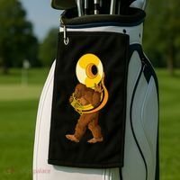 Bigfoot playing sousaphone instrument tuba Golf Towel thumb 2