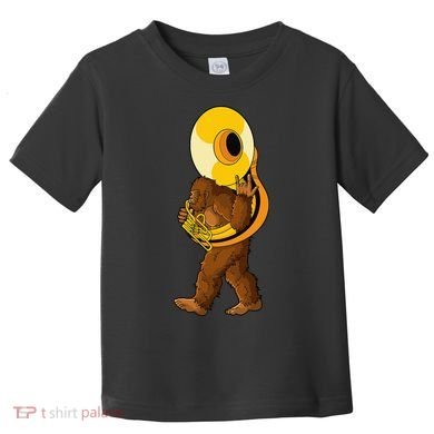 Bigfoot playing sousaphone instrument tuba Toddler T-Shirt