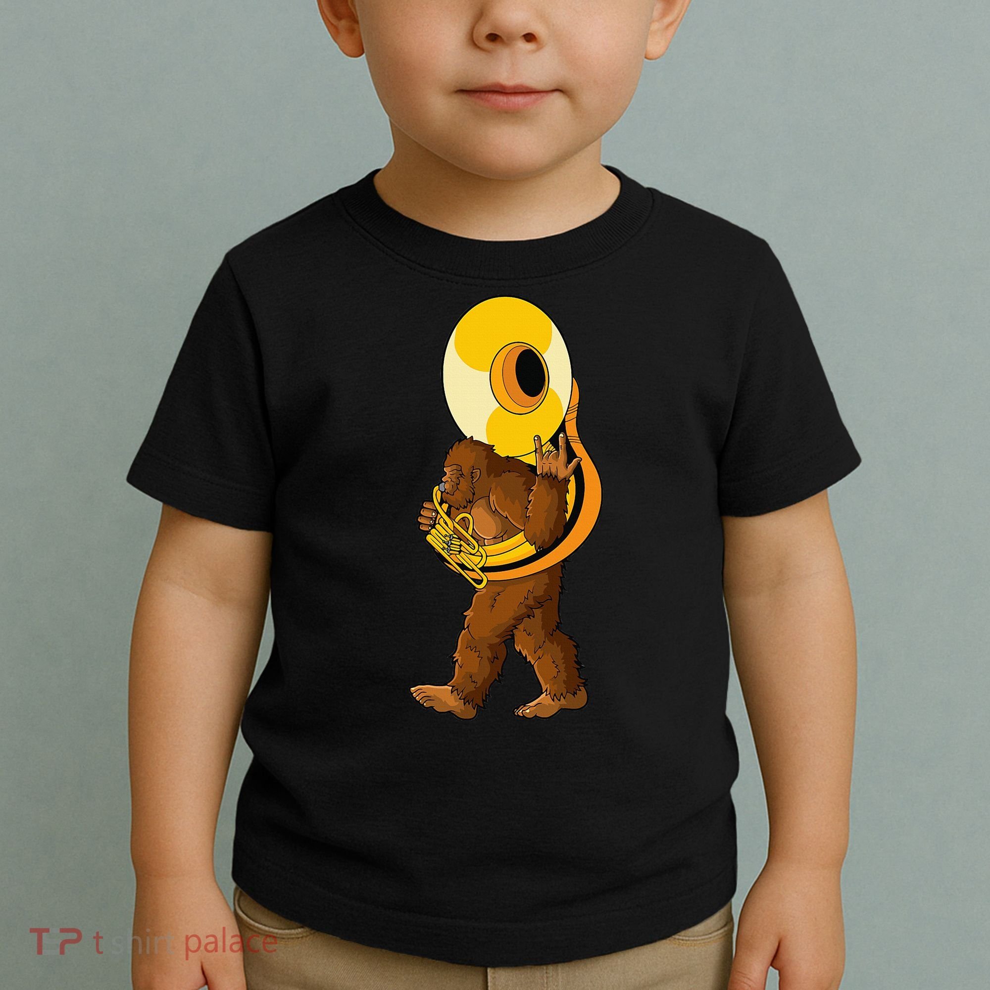Bigfoot playing sousaphone instrument tuba Toddler T-Shirt