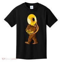 Bigfoot playing sousaphone instrument tuba Kids T-Shirt thumb 0