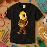 Bigfoot playing sousaphone instrument tuba Kids T-Shirt thumb 3