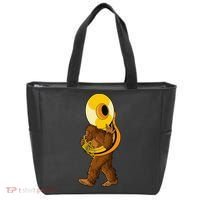 Bigfoot playing sousaphone instrument tuba Tote Bag thumb 0