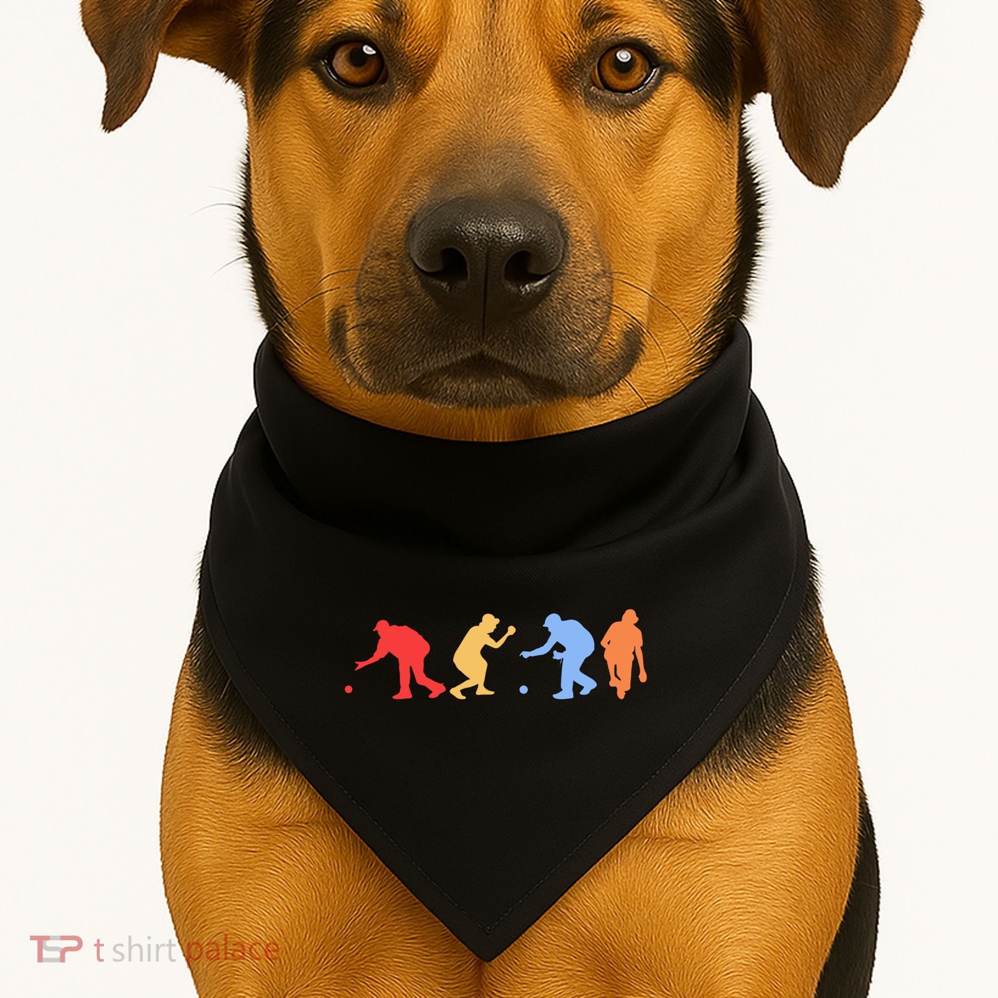 Boccia Player Silhouette Boccia Bocce Ball Player Gift USA-Made Doggie Bandana