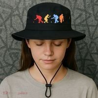 Boccia Player Silhouette Boccia Bocce Ball Player Gift Bucket Hat thumb 3