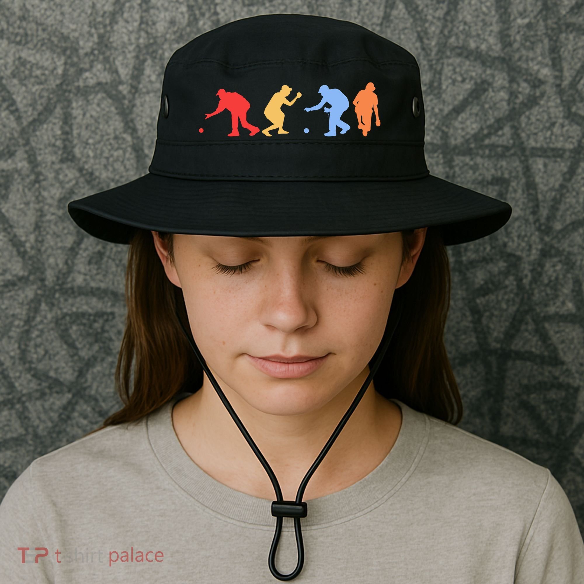 Boccia Player Silhouette Boccia Bocce Ball Player Gift Bucket Hat