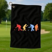 Boccia Player Silhouette Boccia Bocce Ball Player Gift Golf Towel thumb 1