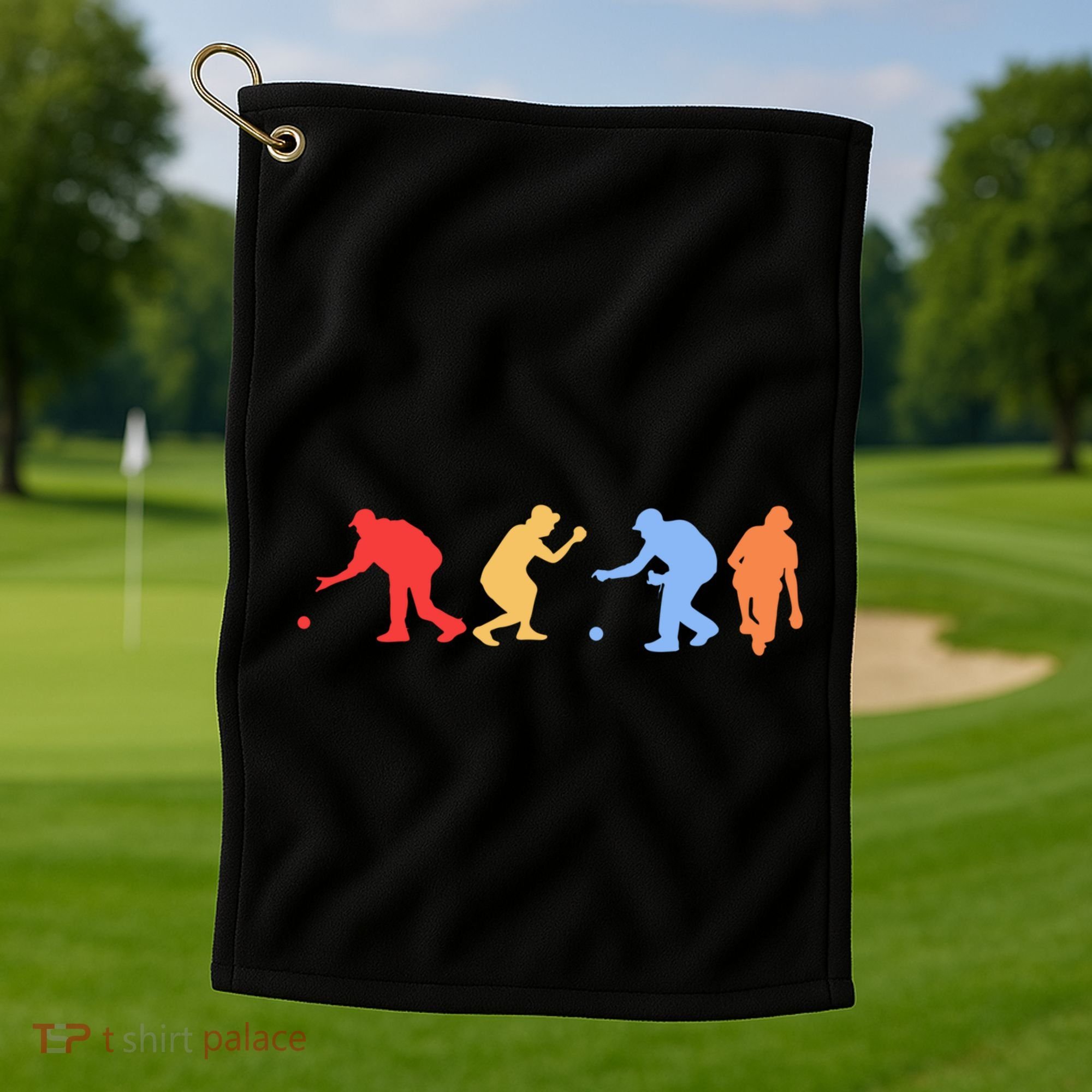 Boccia Player Silhouette Boccia Bocce Ball Player Gift Golf Towel