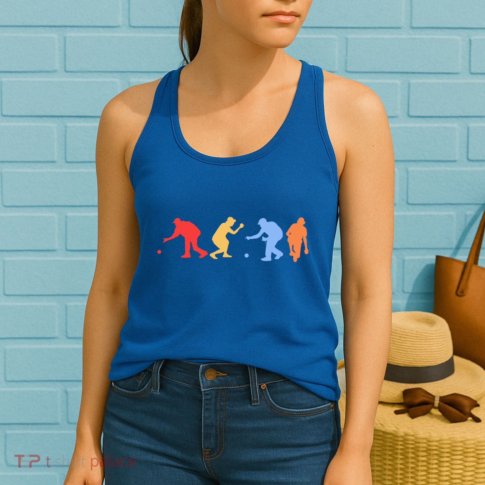 Boccia Player Silhouette Boccia Bocce Ball Player Gift Women's Tank Top