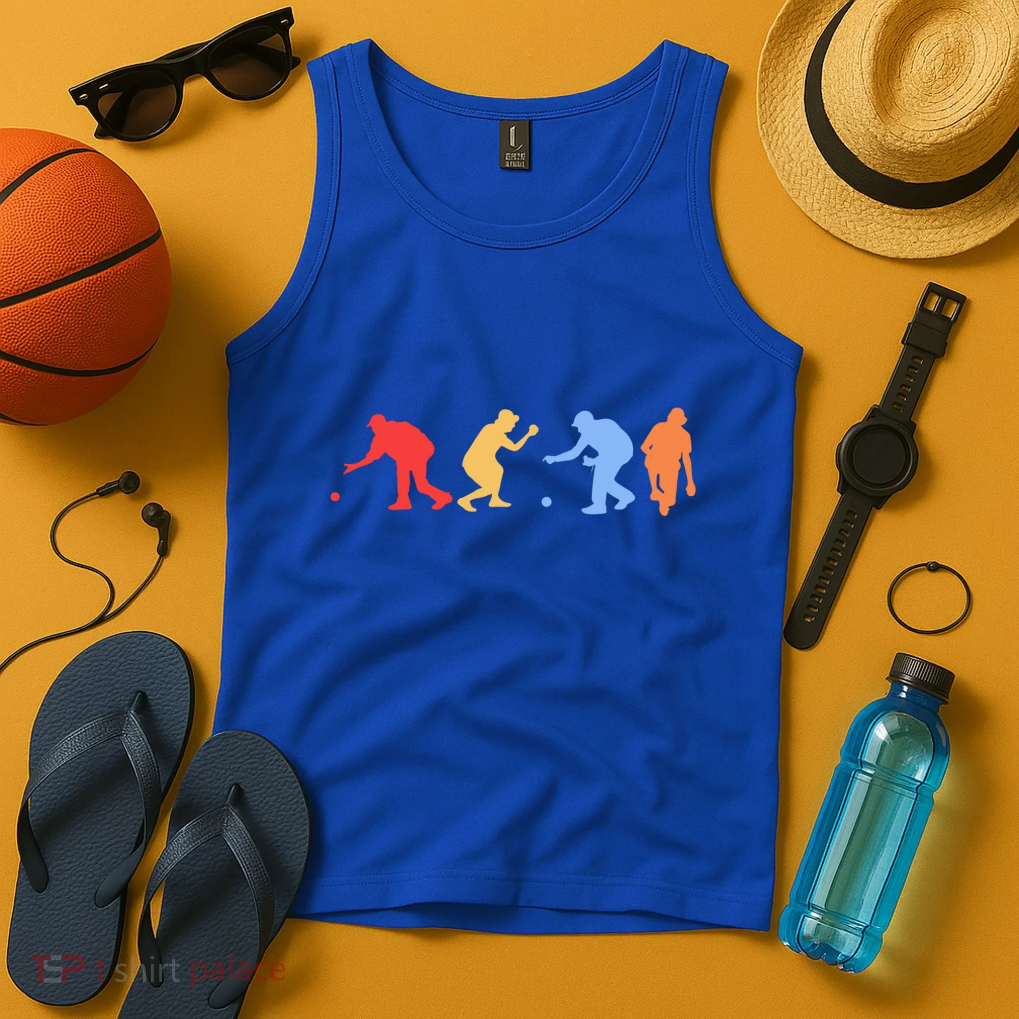 Boccia Player Silhouette Boccia Bocce Ball Player Gift Tank Top
