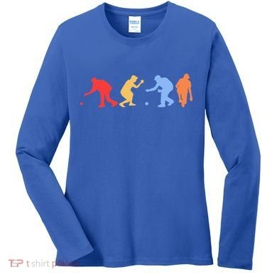 Boccia Player Silhouette Boccia Bocce Ball Player Gift Women's Long Sleeve Shirt