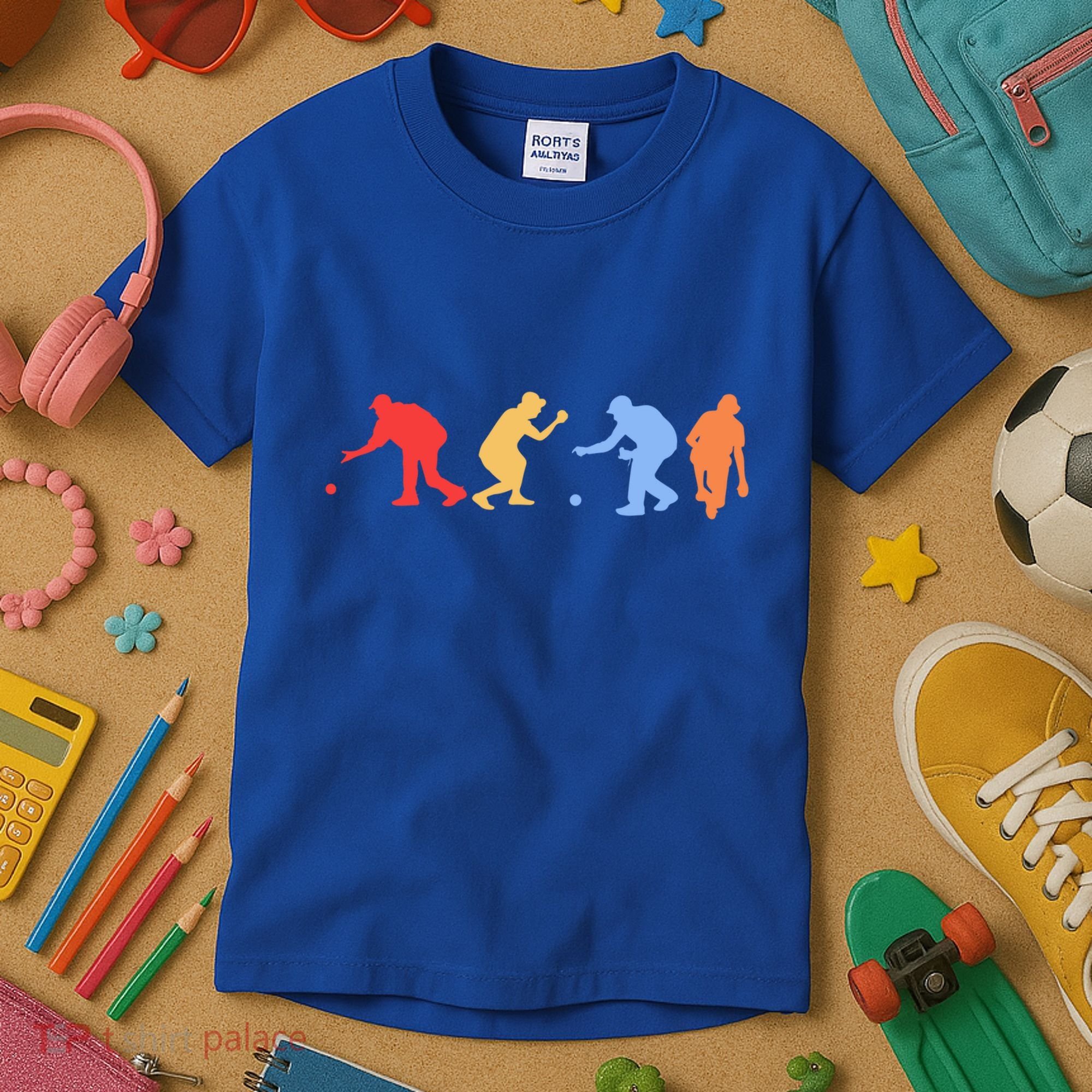 Boccia Player Silhouette Boccia Bocce Ball Player Gift Kids T-Shirt