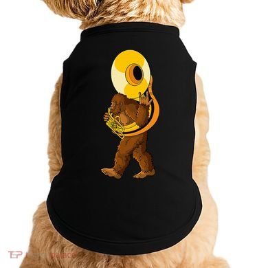 Bigfoot Playing Sousaphone Instrument Tuba Doggie Tank