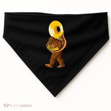 Bigfoot Playing Sousaphone Instrument Tuba USA-Made Doggie Bandana