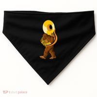 Bigfoot Playing Sousaphone Instrument Tuba USA-Made Doggie Bandana thumb 0