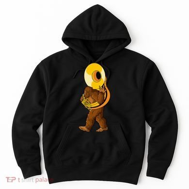 Bigfoot Playing Sousaphone Instrument Tuba Hoodie