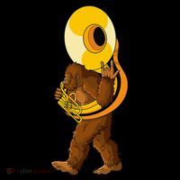 Bigfoot Playing Sousaphone Instrument Tuba Hoodie thumb 7