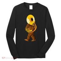 Bigfoot Playing Sousaphone Instrument Tuba Long Sleeve Shirt thumb 0