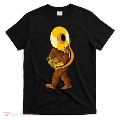 Bigfoot Playing Sousaphone Instrument Tuba T-Shirt