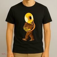 Bigfoot Playing Sousaphone Instrument Tuba T-Shirt thumb 3