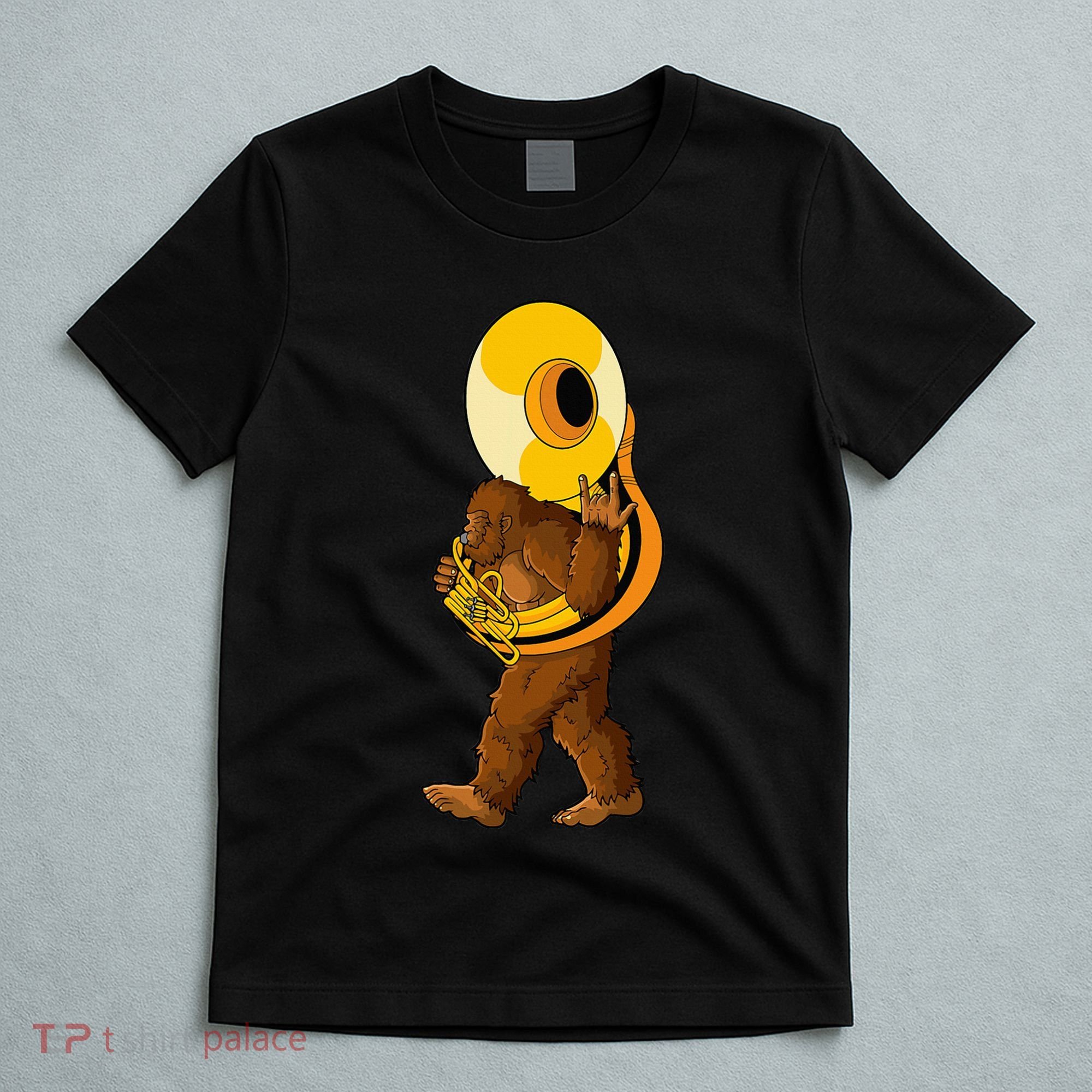 Bigfoot Playing Sousaphone Instrument Tuba T-Shirt