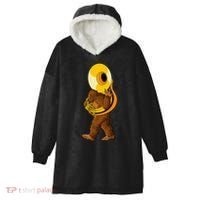 Bigfoot Playing Sousaphone Instrument Tuba Hooded Wearable Blanket thumb 0