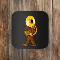 Bigfoot Playing Sousaphone Instrument Tuba Coaster thumb 0