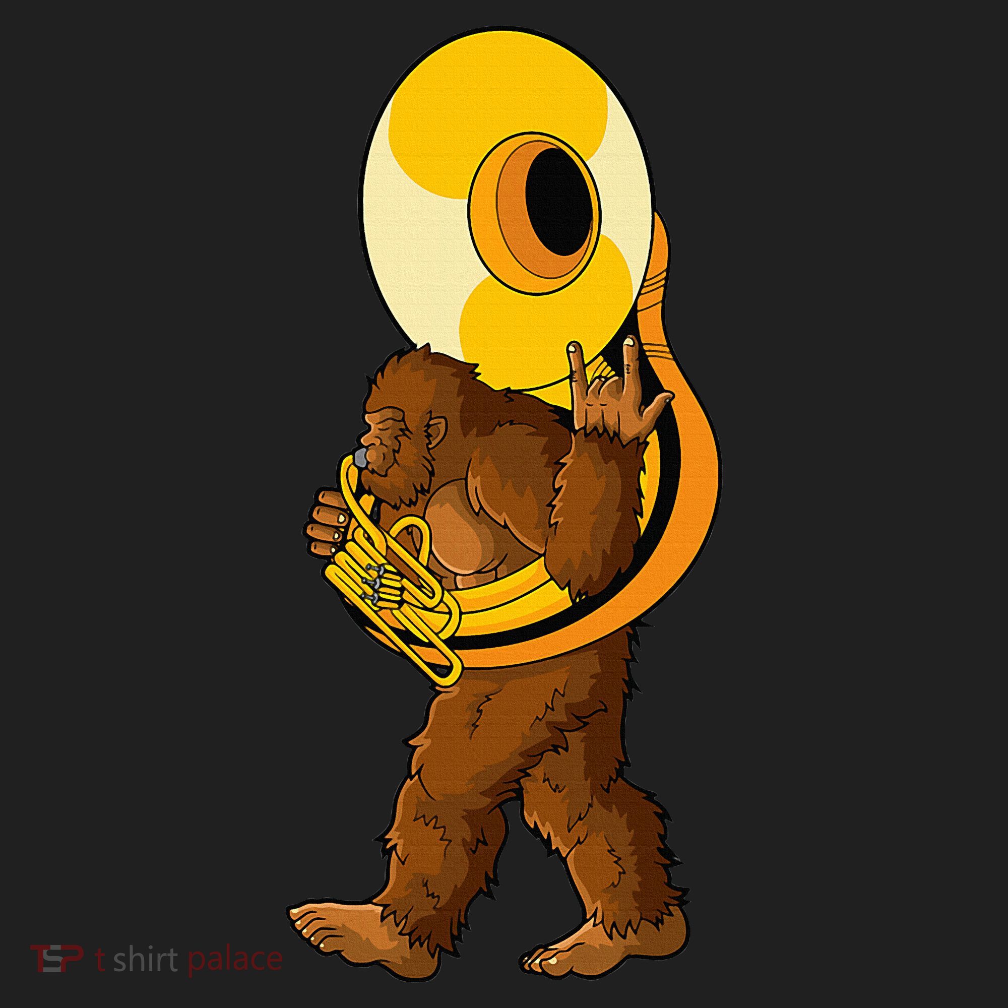 Bigfoot Playing Sousaphone Instrument Tuba Tumbler