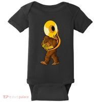 Bigfoot Playing Sousaphone Instrument Tuba Baby Bodysuit thumb 0