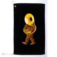 Bigfoot Playing Sousaphone Instrument Tuba Golf Towel thumb 0