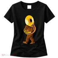 Bigfoot Playing Sousaphone Instrument Tuba Women's T-Shirt thumb 0