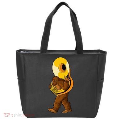 Bigfoot Playing Sousaphone Instrument Tuba Tote Bag